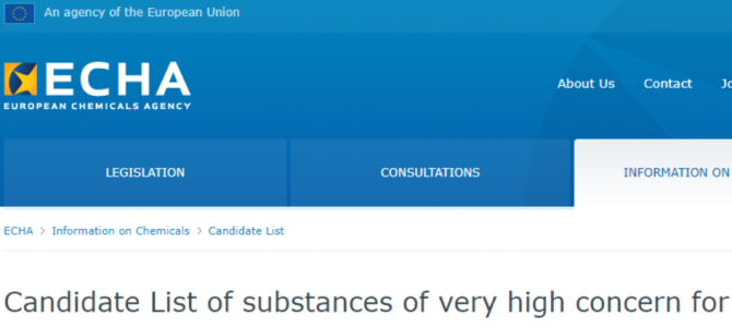 4 new substances added to the Candidate List of substances of very high concern (SVHCs) for authorisation